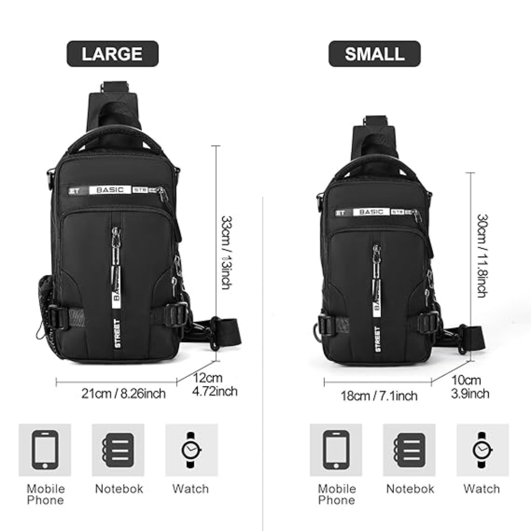 Lightweight Nylon Sling Bag Shoulder Pack for Hiking Travel Cycling Daily Outings Crossbody Chest Carry Organized Storage Multiple Pockets | Thomler