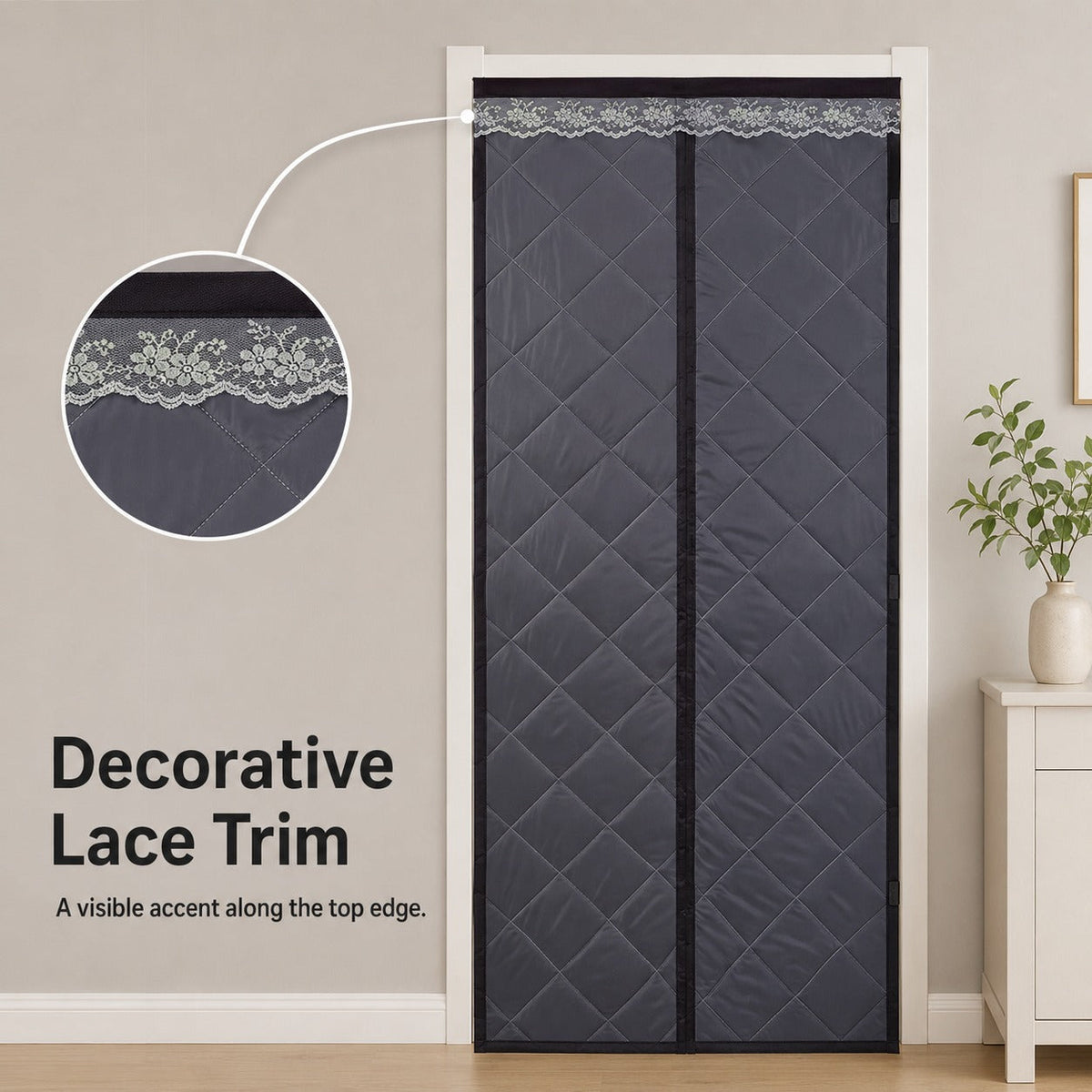 Insulated Magnetic Door Curtain – Thermal Draft Blocker with Sound Dampening | Thomler