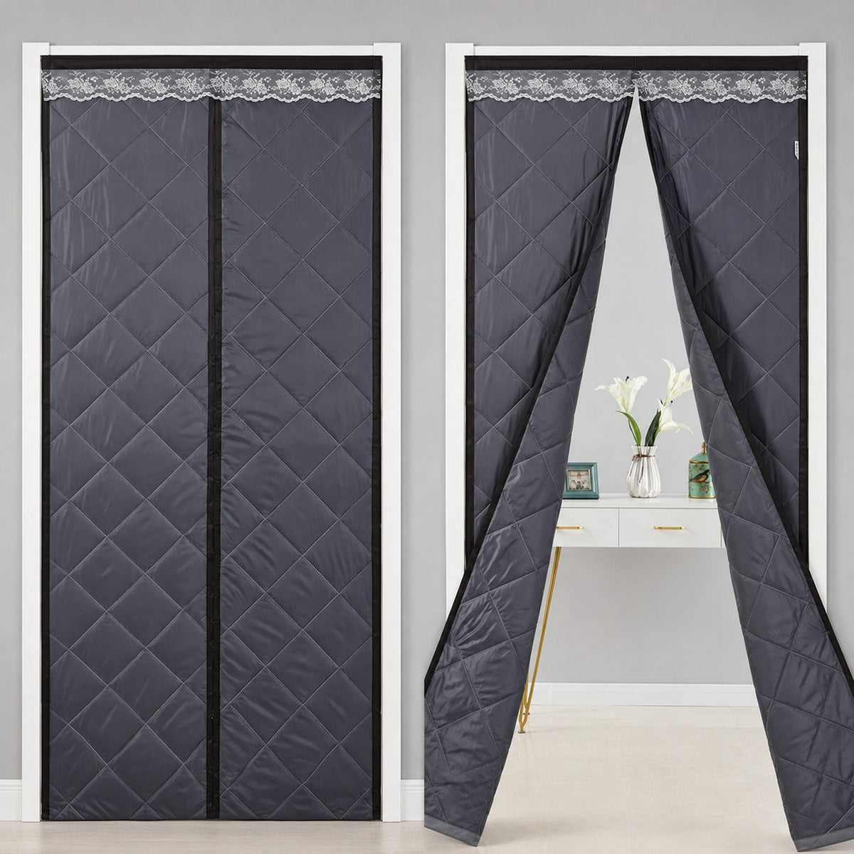 Insulated Magnetic Door Curtain – Thermal Draft Blocker with Sound Dampening | Thomler