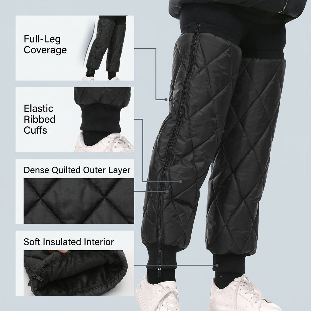 Thermal Knee Warmer Sleeve for Cold Weather – Fleece-Lined Support Wrap for Winter Sports & Leg Protection | Thomler
