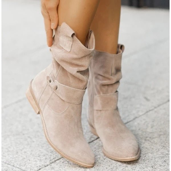 Women's Ankle Boots with Low Heel and Side Zipper – Warm Lining, Arch Support, Round Toe for Fall Winter Everyday Wear | Thomler