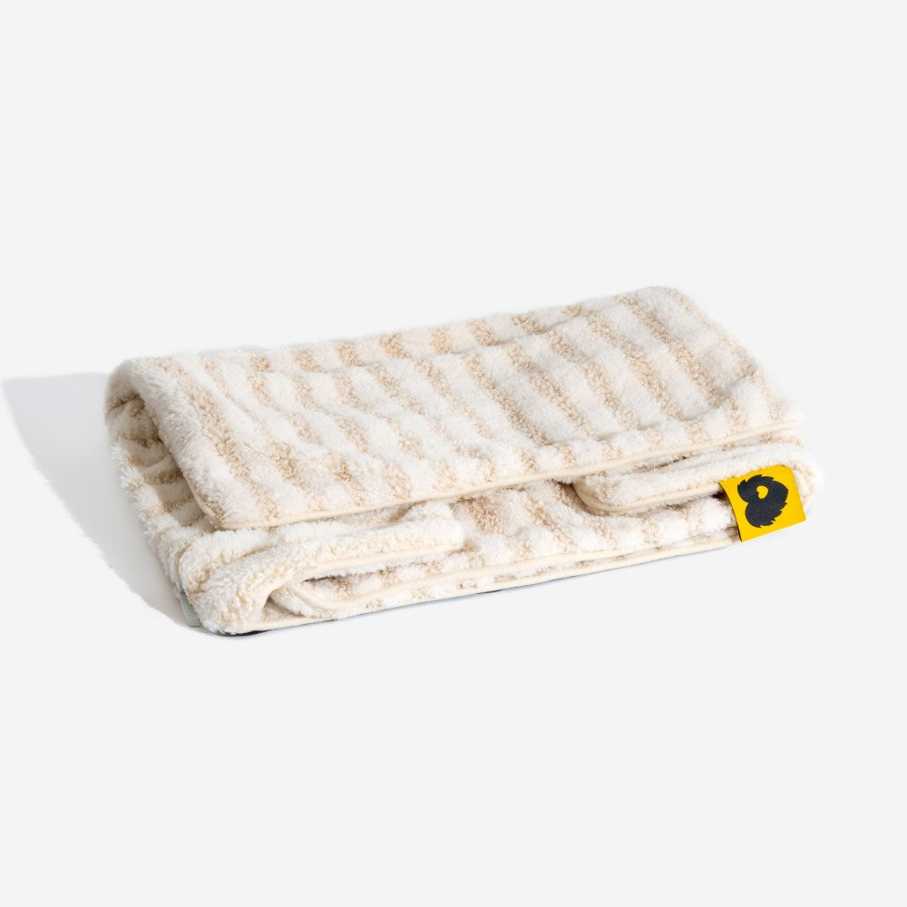 Plush Pet Couch with Washable Cover - Dual-Layer Cushioned Lounger for Dogs & Cats - Striped Fleece Nap Spot | Thomler