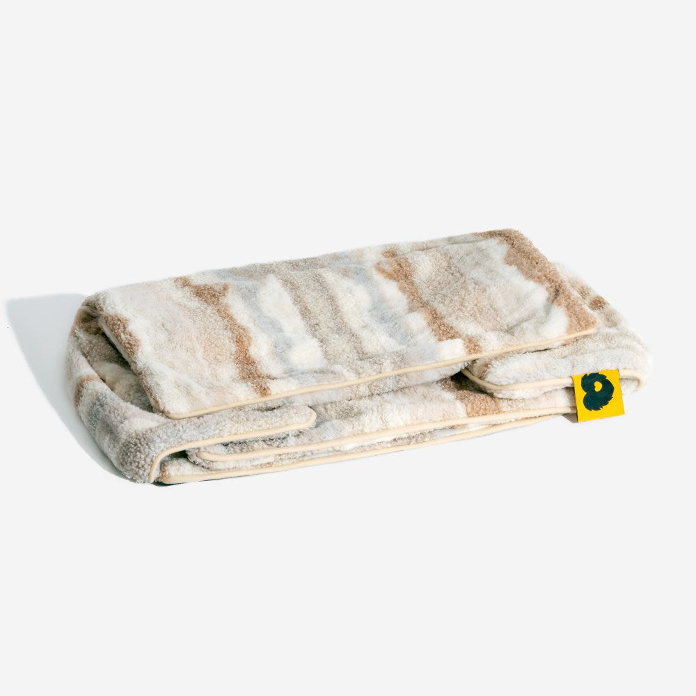 Plush Pet Couch with Washable Cover - Dual-Layer Cushioned Lounger for Dogs & Cats - Striped Fleece Nap Spot | Thomler