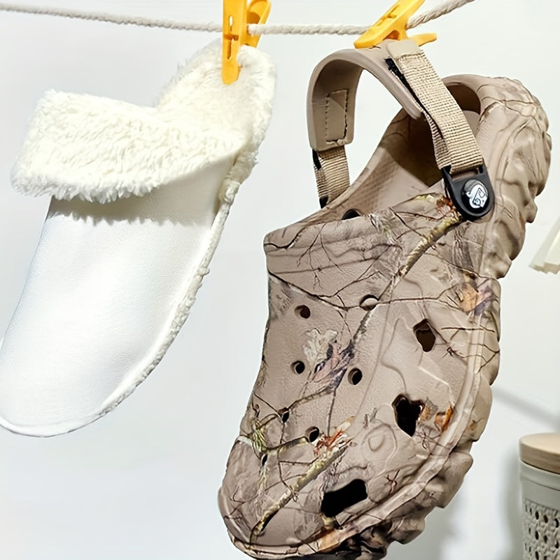 Lined Winter Clogs with Removable Fur Lining for Men & Women | Indoor Outdoor Slip-On House Shoes EVA Non-Slip Footwear | Thomler