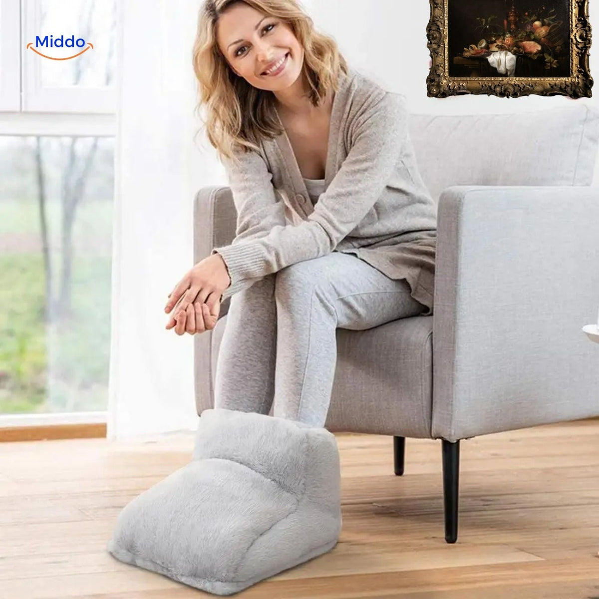 Heated Foot Warmer Slippers with USB Power – Soft Plush Cushion for Cold Feet, Home Office & Desk Use | Thomler