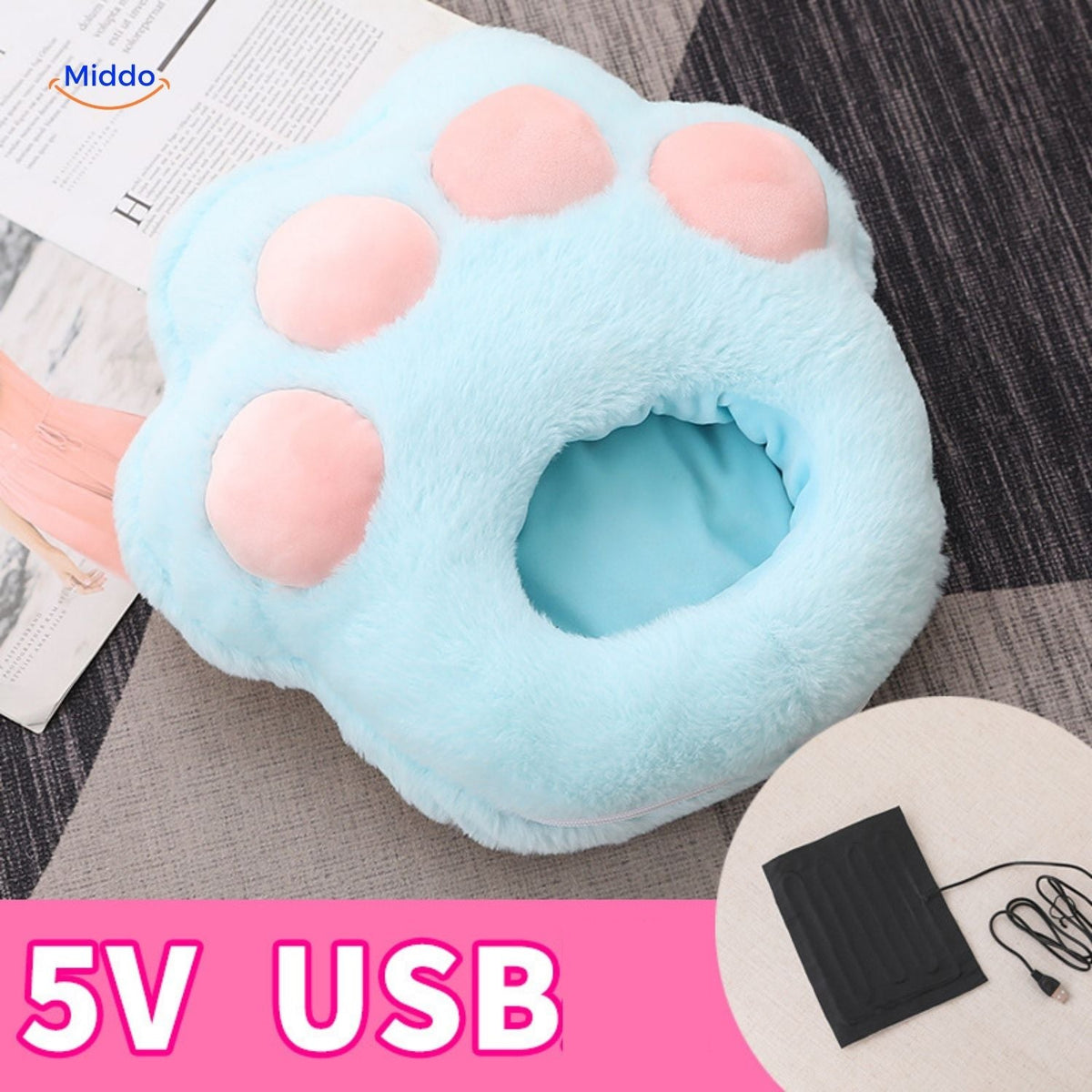 Heated Foot Warmer Slippers with USB Power – Soft Plush Cushion for Cold Feet, Home Office & Desk Use | Thomler