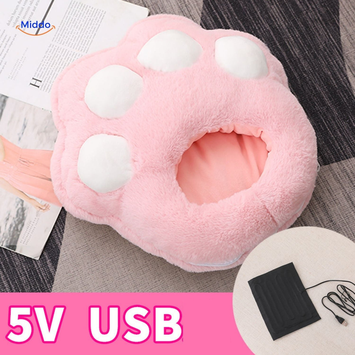 Heated Foot Warmer Slippers with USB Power – Soft Plush Cushion for Cold Feet, Home Office & Desk Use | Thomler