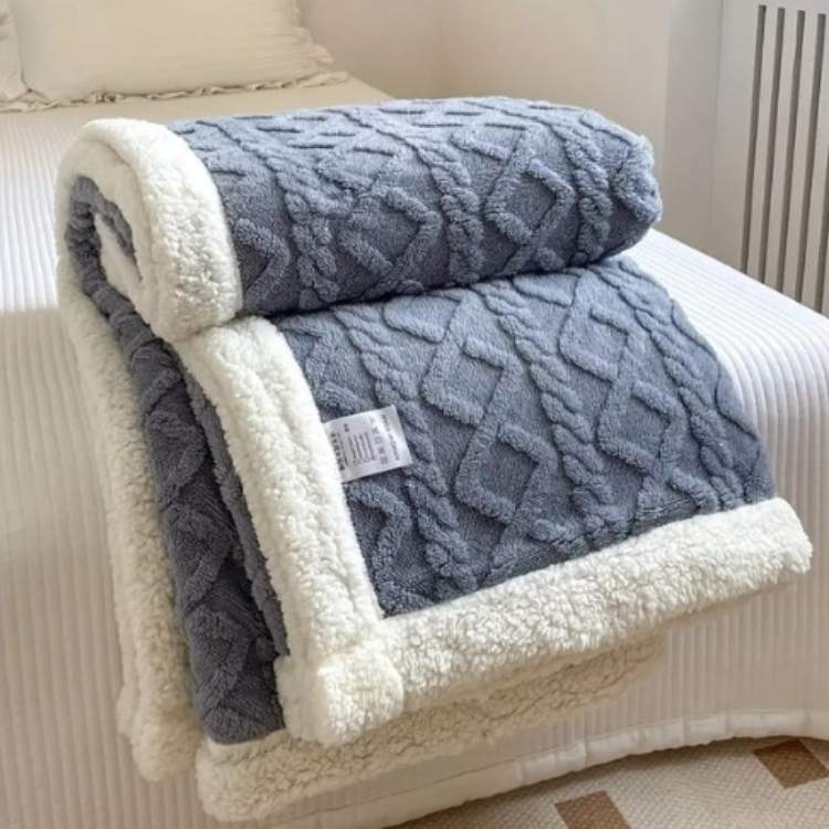 Plush Sherpa Weighted Throw Blanket with Glass Bead Fill for Better Sleep & Stress Relief | Thomler