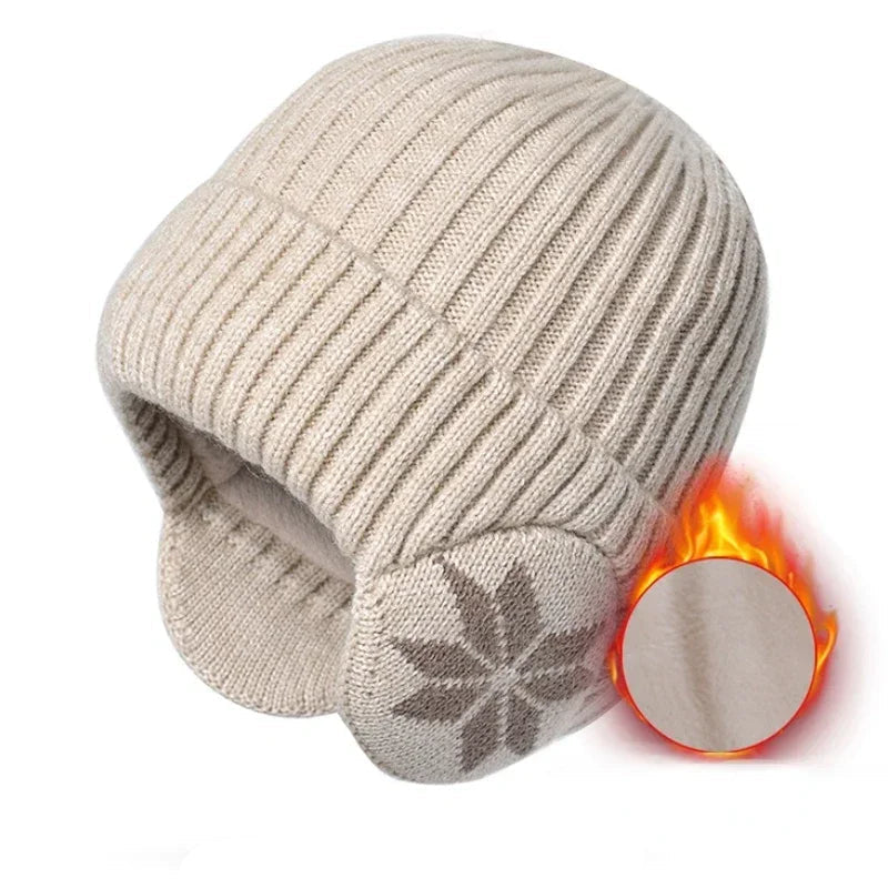 Ribbed Fleece-Lined Winter Hat with Built-In Ear Flaps for Men & Women | Thomler
