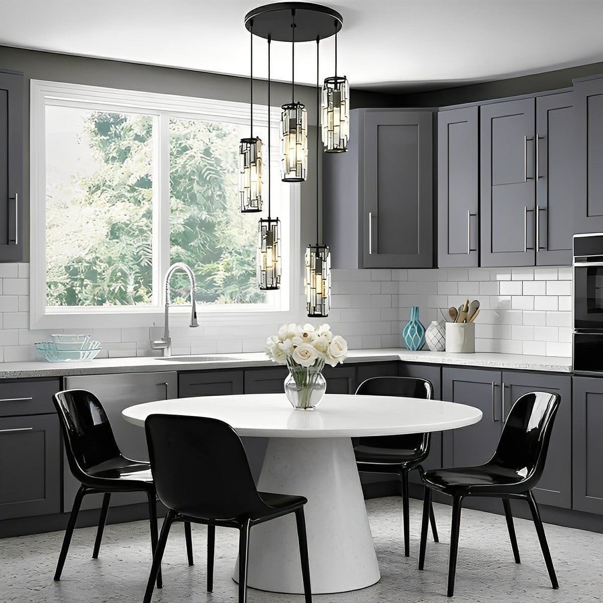 Pendant Light Crystal Glass E27 10.0 cm Adjustable Kitchen Island Dining Room Hanging Ceiling Lamp Industrial Retro | Thomler