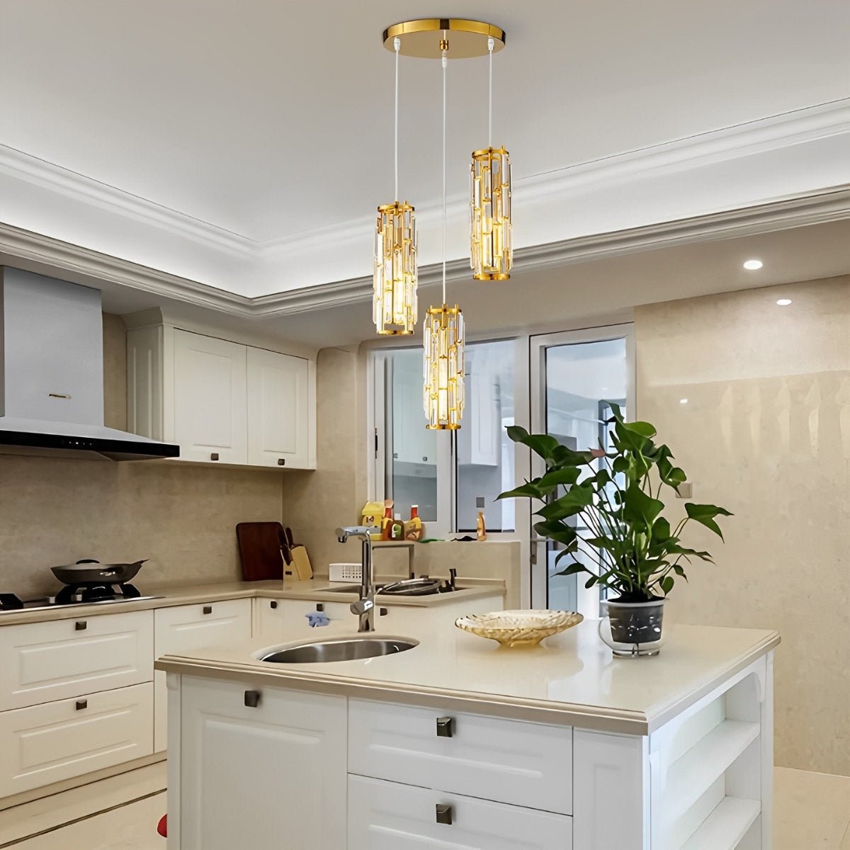 Pendant Light Crystal Glass E27 10.0 cm Adjustable Kitchen Island Dining Room Hanging Ceiling Lamp Industrial Retro | Thomler