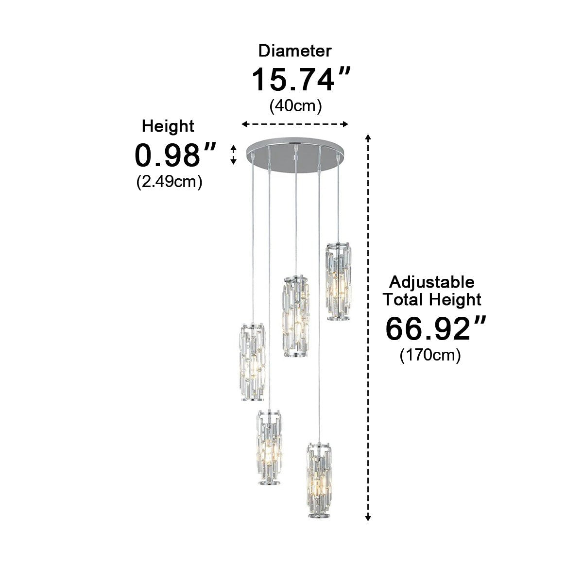 Pendant Light Crystal Glass E27 10.0 cm Adjustable Kitchen Island Dining Room Hanging Ceiling Lamp Industrial Retro | Thomler