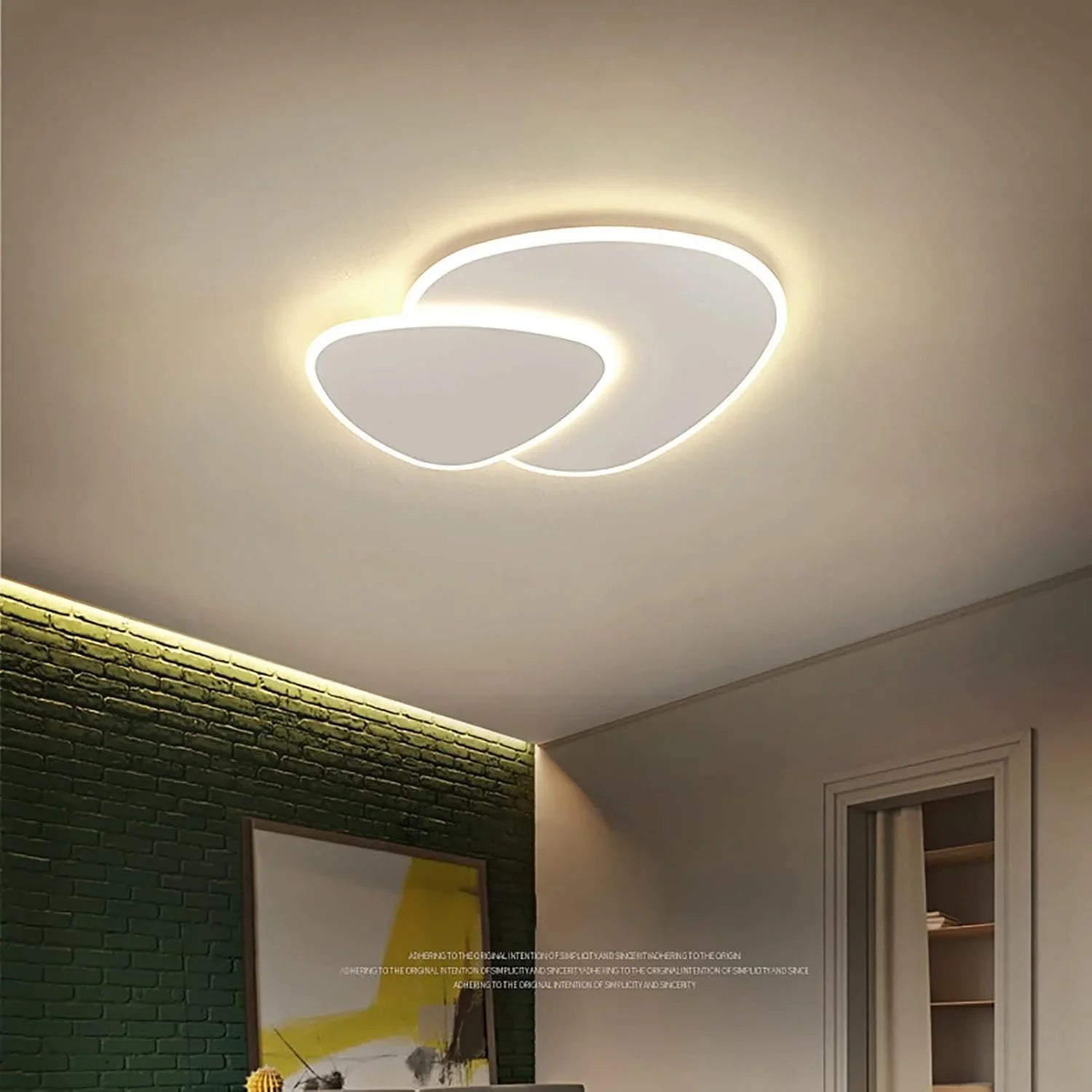 Ceiling Light Metal Acrylic 15.7 in Adjustable White Bedroom Living Room Hallway Multi-Layer Modern LED Fixture | Thomler
