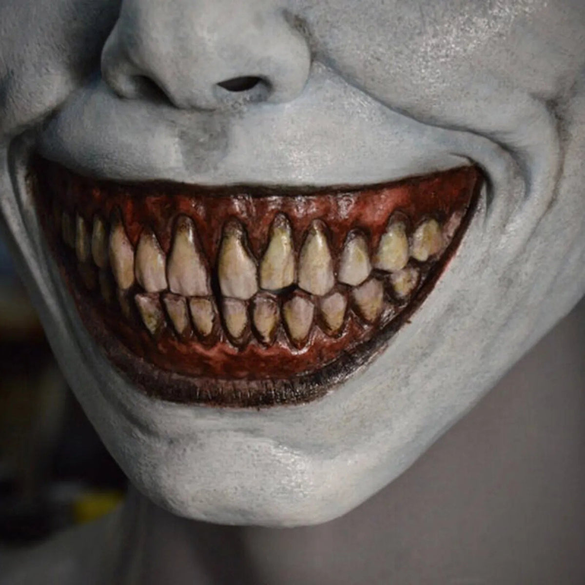 Sinister Grinning Demon Mask with White Eyes for Halloween Costume Party Cosplay Horror Theme Event Scary Face Cover Adult Unisex | Thomler