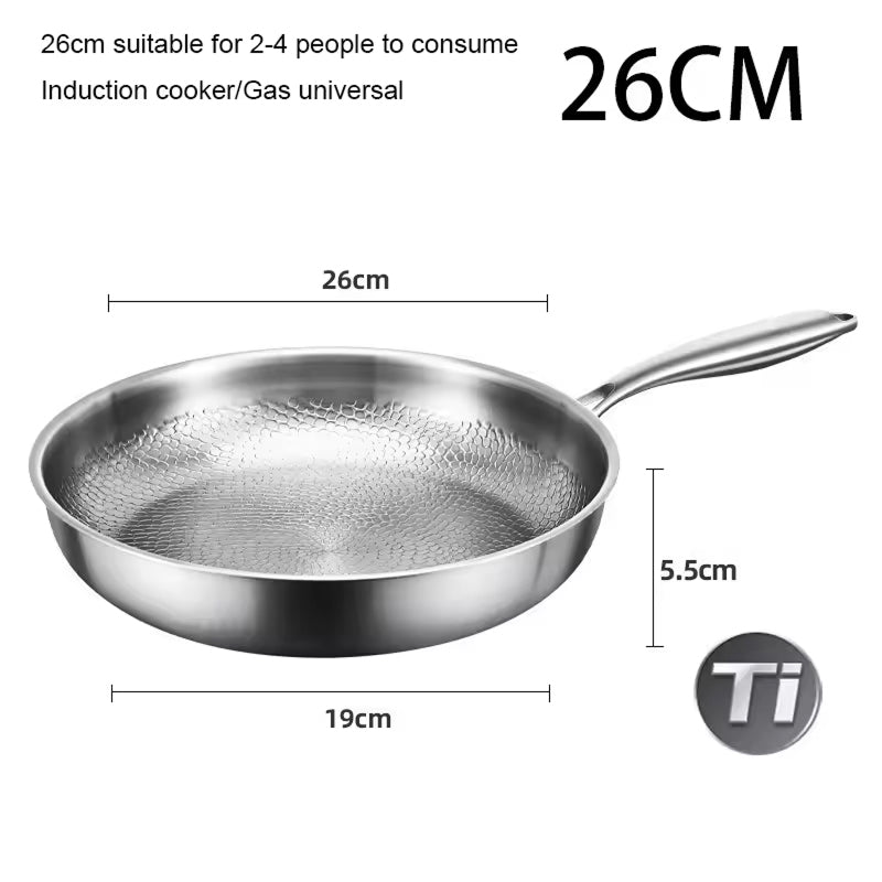 Titanium Skillet with Textured Surface for Gas Electric Induction Stovetops Oven Safe Metal Utensil Friendly Chemical Free Cookware | Thomler