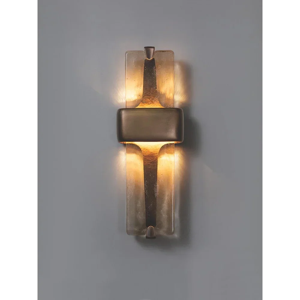 Wall Lamp Copper Crystal 19.7 in Warm White Bedroom Hallway Modern Vertical Sconce Lighting Fixture | Thomler