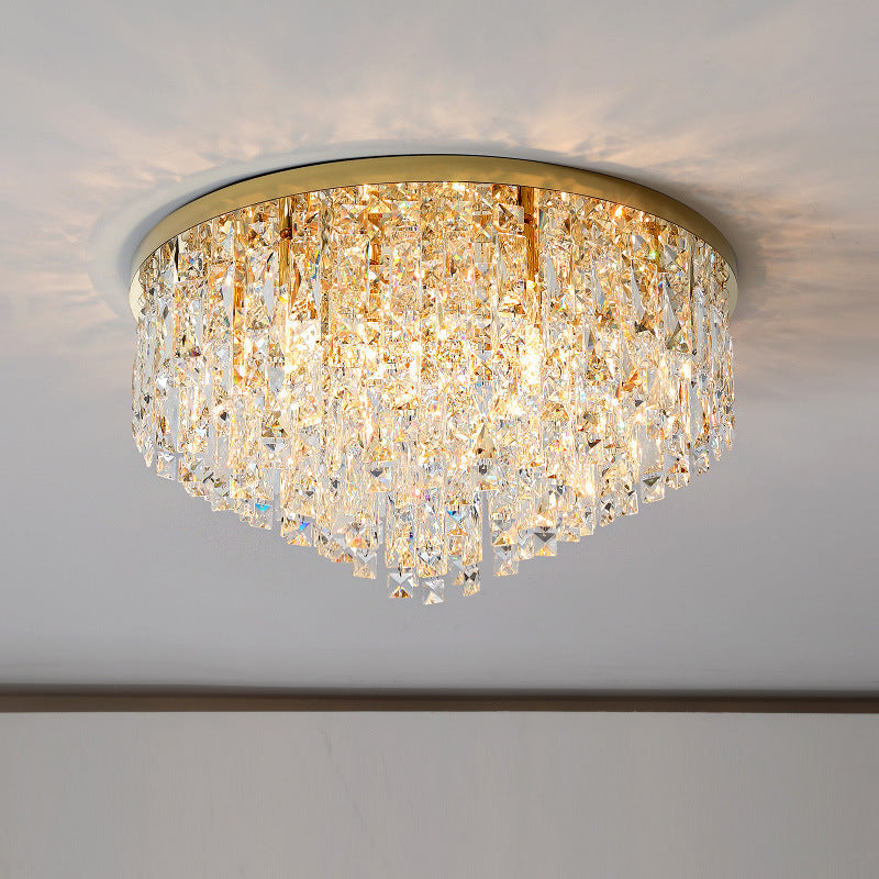 Tiered Crystal Chandelier with LED Lights – Adjustable Height Dining Room Ceiling Fixture in Gold or Silver Finish | Thomler