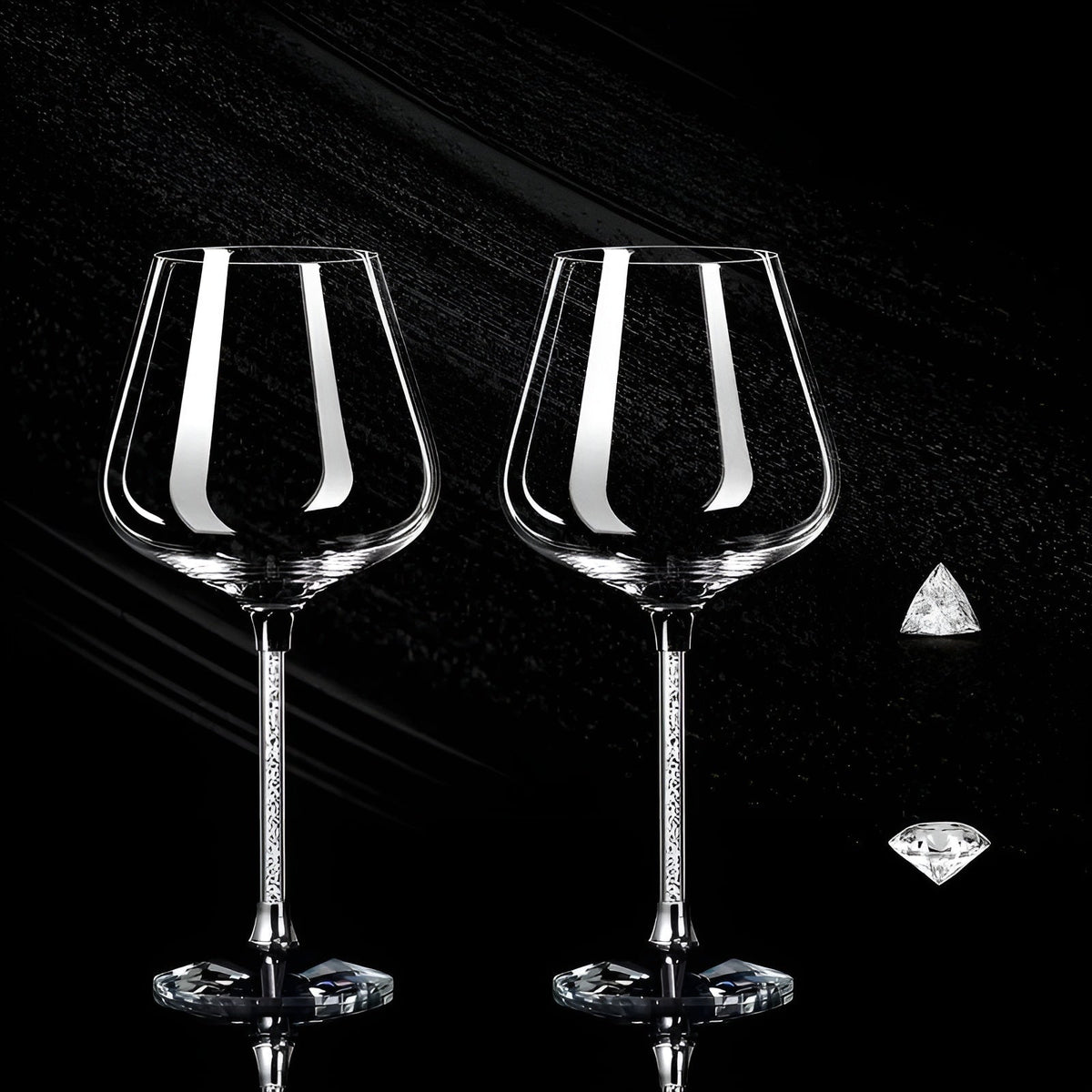 Wine Glasses Set of 2 Premium Stemware Clear Crystal Barware 17.6 oz Stemmed Goblets for Red White Wine Dinner Party Anniversary Wedding | Thomler