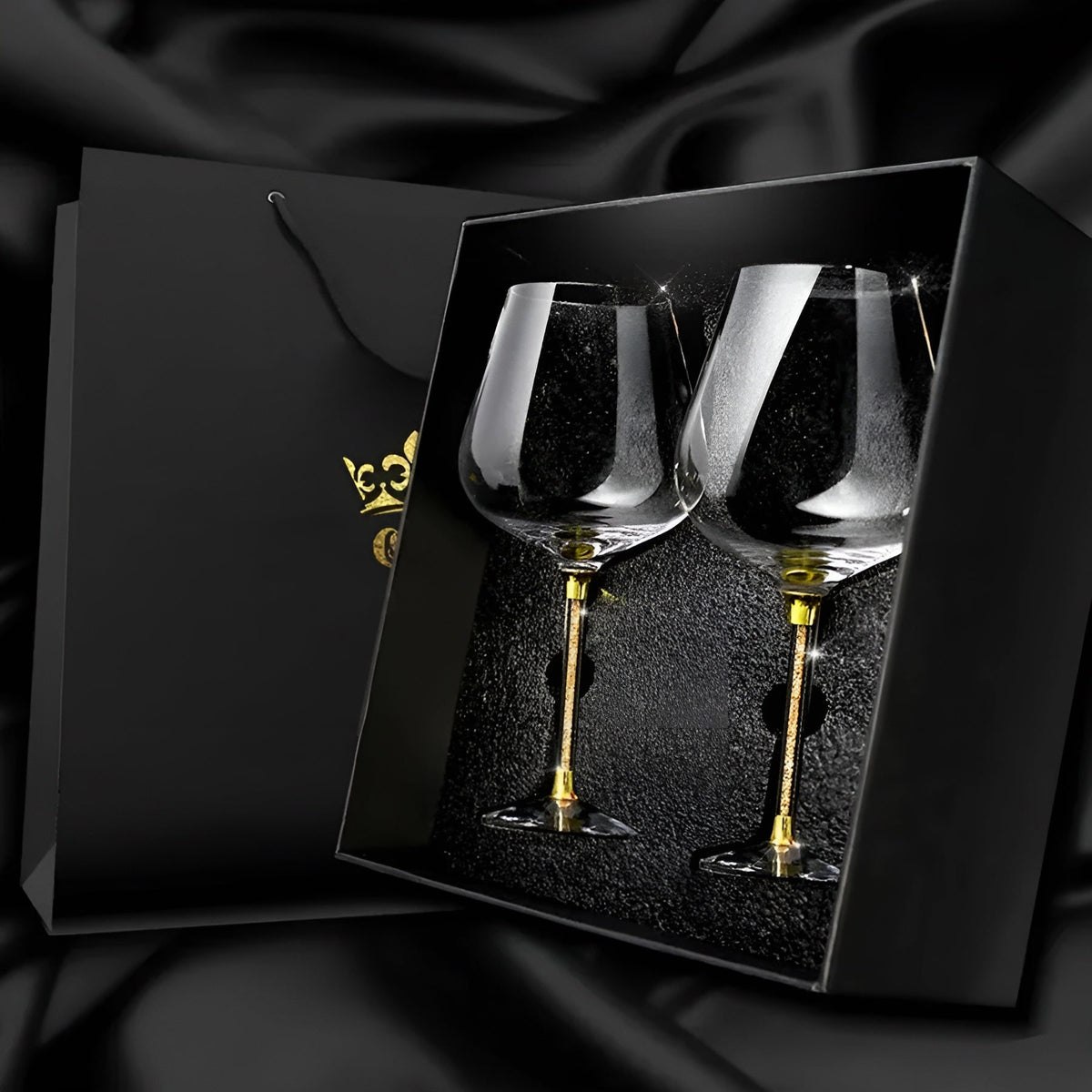 Wine Glasses Set of 2 Premium Stemware Clear Crystal Barware 17.6 oz Stemmed Goblets for Red White Wine Dinner Party Anniversary Wedding | Thomler