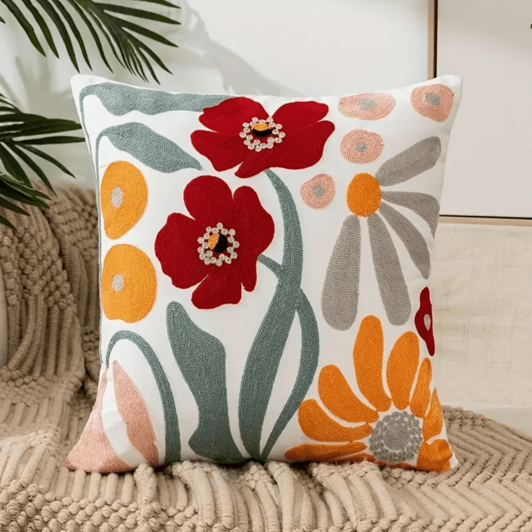 Botanical Print Throw Pillow Cover 18×18 Inch | Removable Cushion Case for Couch & Bed | Thomler