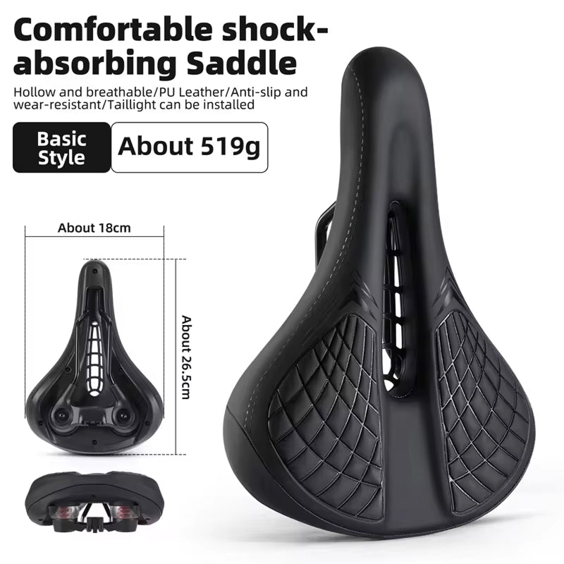 Mountain Bike Saddle with Ventilated Mesh, Spring Suspension & Taillight Mount for All-Terrain Cycling | Thomler