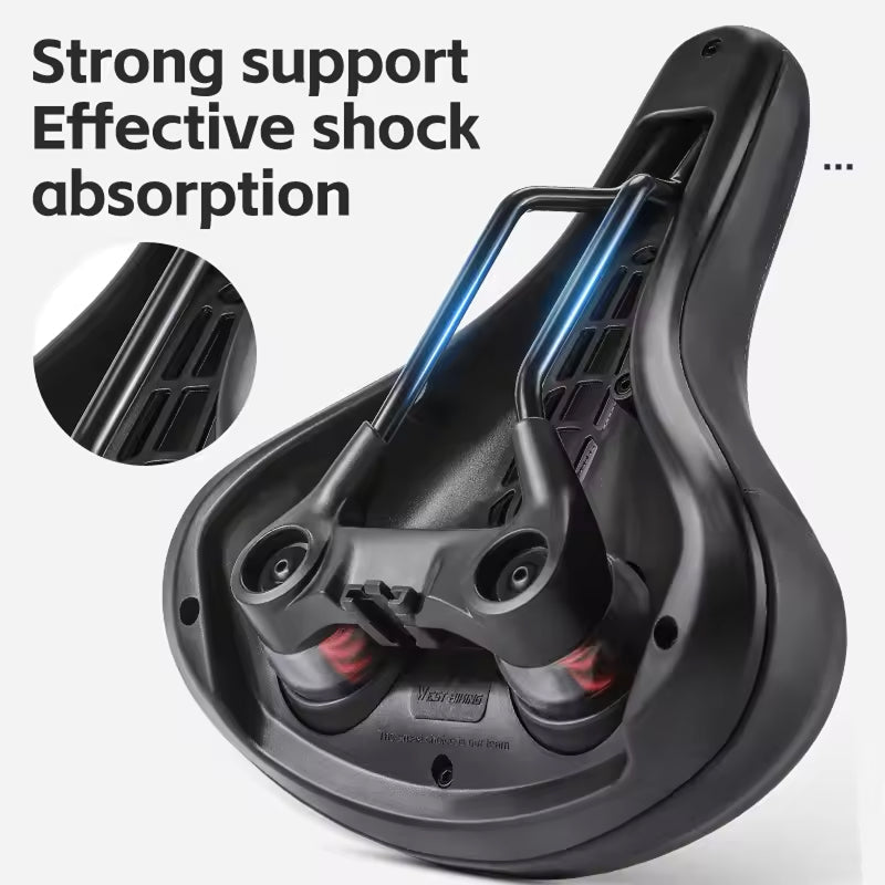 Mountain Bike Saddle with Ventilated Mesh, Spring Suspension & Taillight Mount for All-Terrain Cycling | Thomler