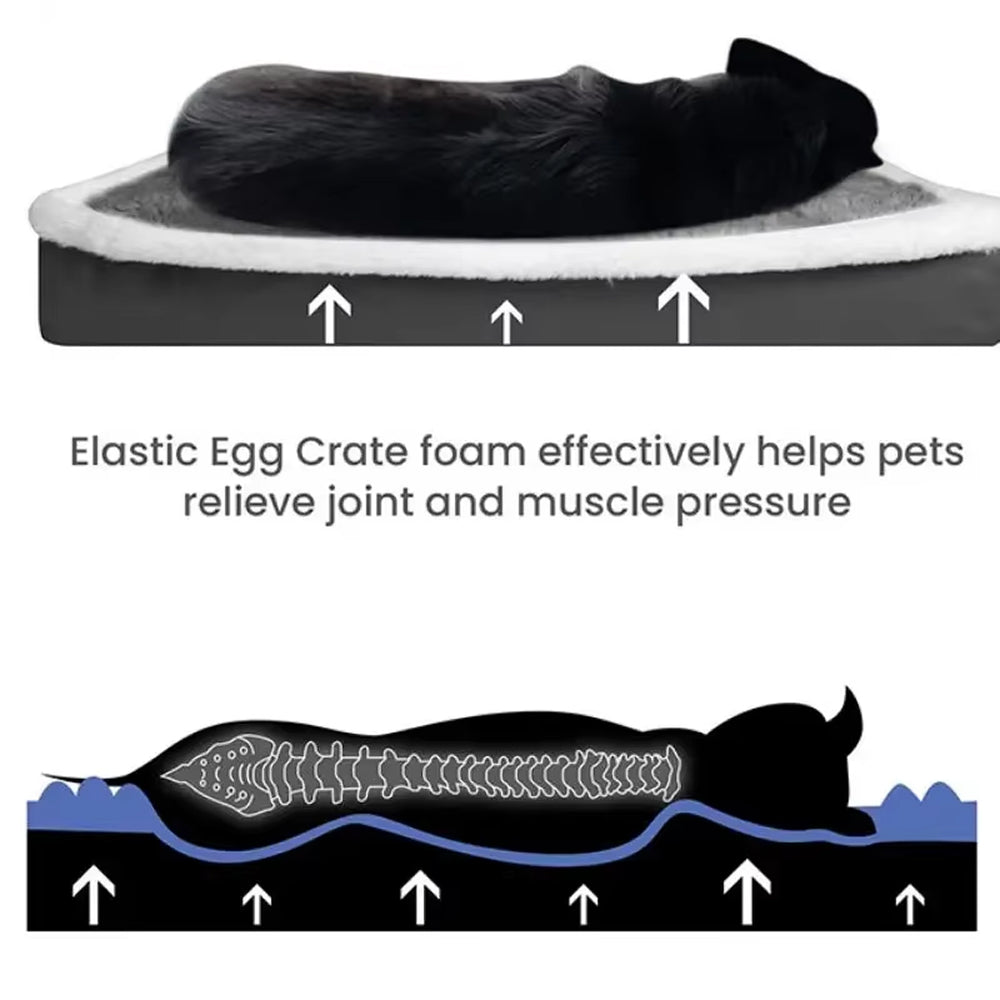 Orthopedic Dog Bed with Egg Crate Foam & Washable Cover for Joint Support & Senior Pets | Thomler