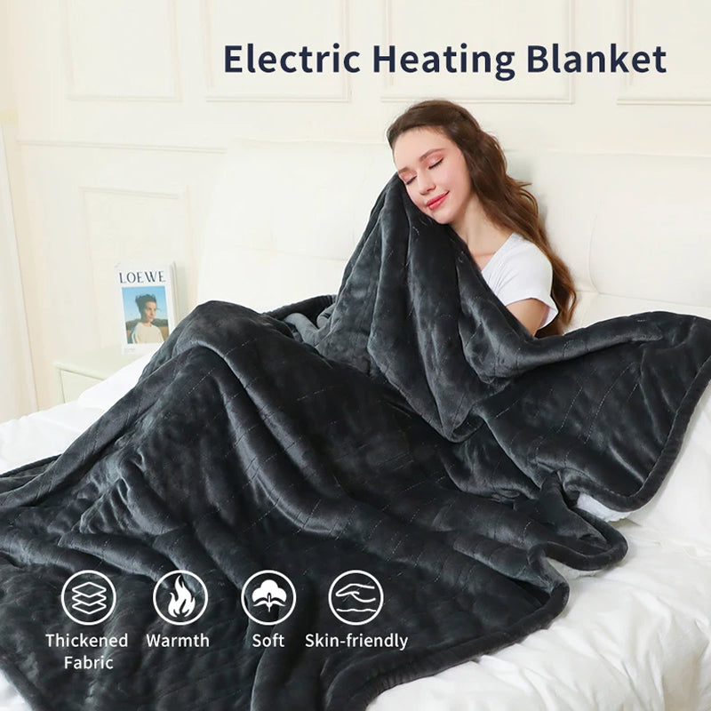 Electric Heated Throw Blanket with 9 Heat Settings & Auto Timer – Dual-Sided Flannel & Sherpa, Washable, Fast Heating, Overheat Protection | Thomler