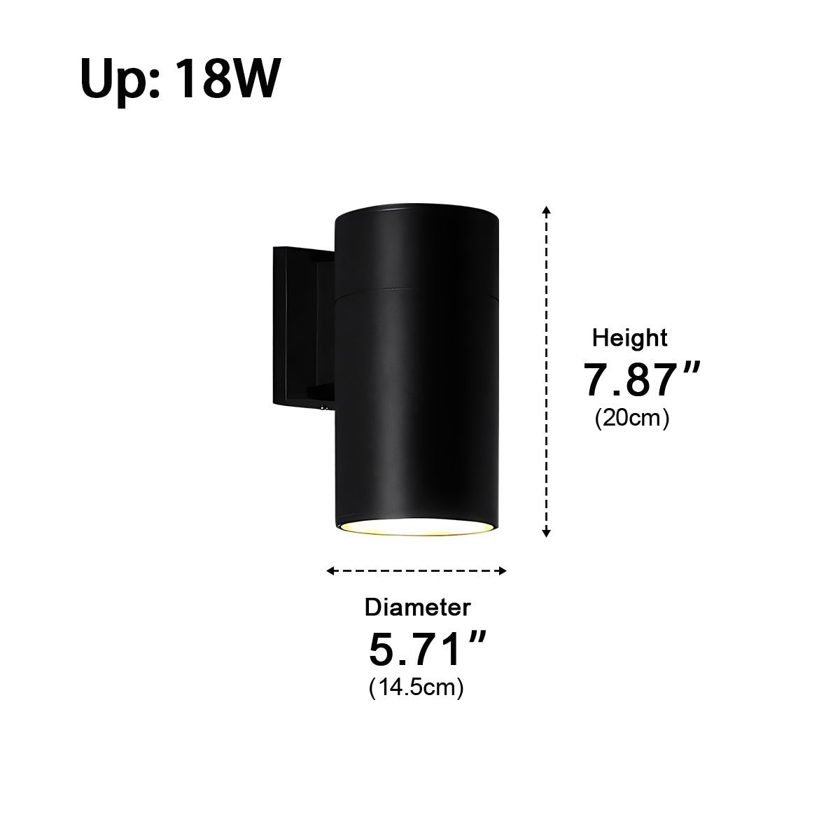 LED Black Aluminum Outdoor Wall Sconce for Porch Garden Patio | Dual Beam or Single | IP65 All-Weather | 3W 6W 9W 12W 18W Options | Thomler