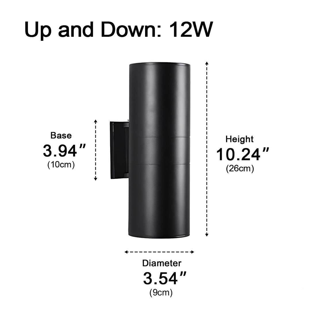 LED Black Aluminum Outdoor Wall Sconce for Porch Garden Patio | Dual Beam or Single | IP65 All-Weather | 3W 6W 9W 12W 18W Options | Thomler