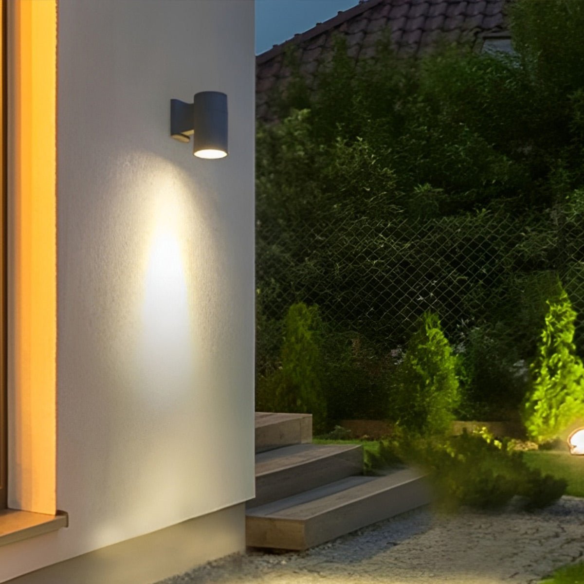 LED Black Aluminum Outdoor Wall Sconce for Porch Garden Patio | Dual Beam or Single | IP65 All-Weather | 3W 6W 9W 12W 18W Options | Thomler