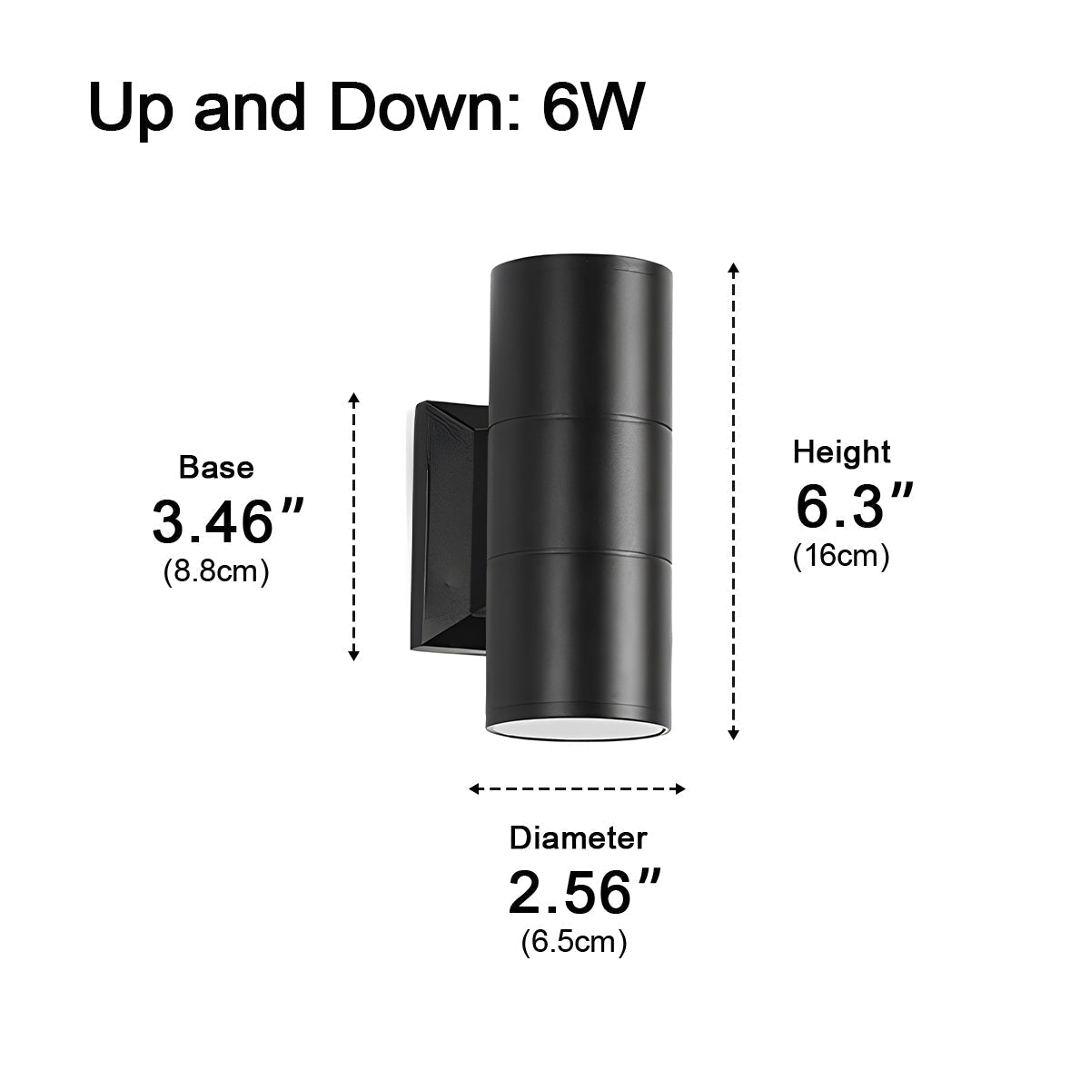 LED Black Aluminum Outdoor Wall Sconce for Porch Garden Patio | Dual Beam or Single | IP65 All-Weather | 3W 6W 9W 12W 18W Options | Thomler