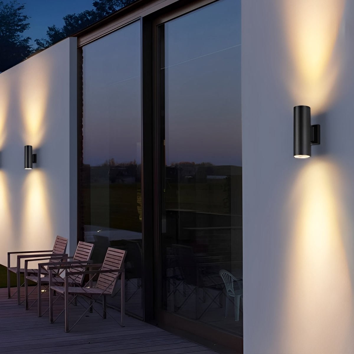 LED Black Aluminum Outdoor Wall Sconce for Porch Garden Patio | Dual Beam or Single | IP65 All-Weather | 3W 6W 9W 12W 18W Options | Thomler