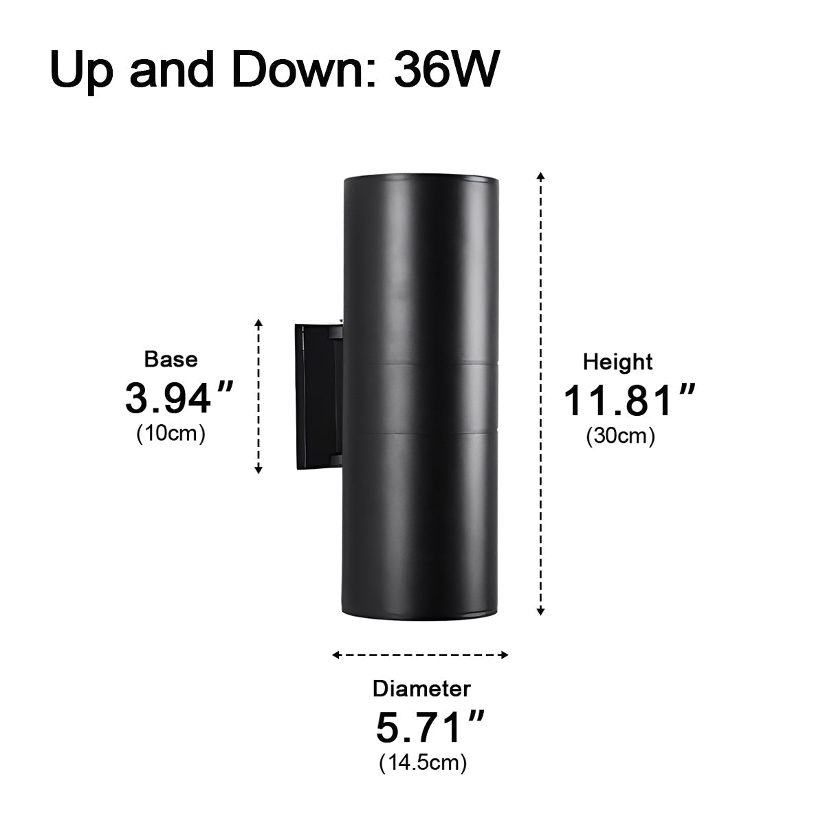 LED Black Aluminum Outdoor Wall Sconce for Porch Garden Patio | Dual Beam or Single | IP65 All-Weather | 3W 6W 9W 12W 18W Options | Thomler