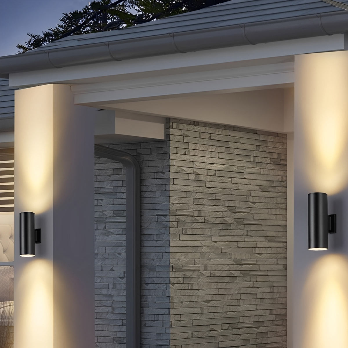 LED Black Aluminum Outdoor Wall Sconce for Porch Garden Patio | Dual Beam or Single | IP65 All-Weather | 3W 6W 9W 12W 18W Options | Thomler
