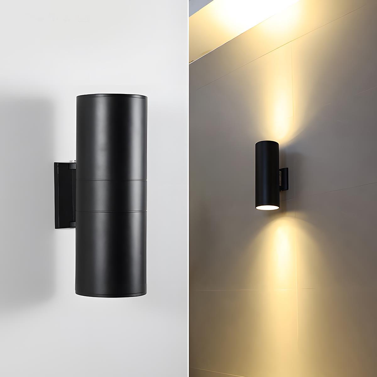 LED Black Aluminum Outdoor Wall Sconce for Porch Garden Patio | Dual Beam or Single | IP65 All-Weather | 3W 6W 9W 12W 18W Options | Thomler