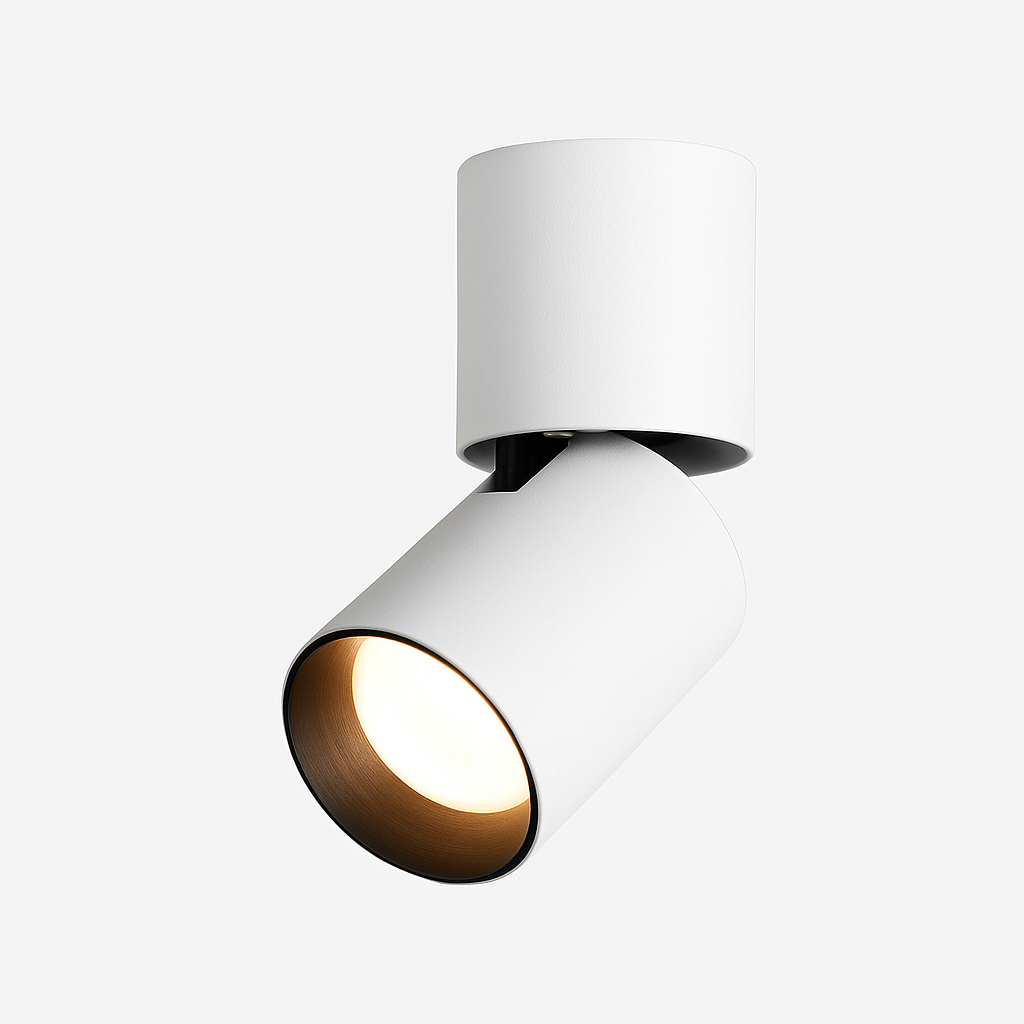 Adjustable Swivel Cylinder LED Spotlight Fixture - Rotating 360° Tiltable Accent Light for Walls & Ceilings - Brushed Aluminum Directional | Thomler