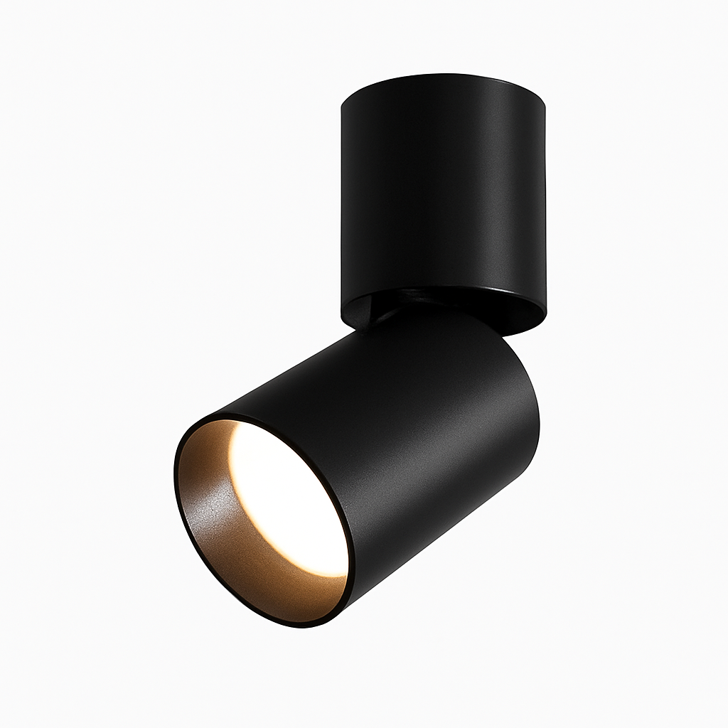 Adjustable Swivel Cylinder LED Spotlight Fixture - Rotating 360° Tiltable Accent Light for Walls & Ceilings - Brushed Aluminum Directional | Thomler