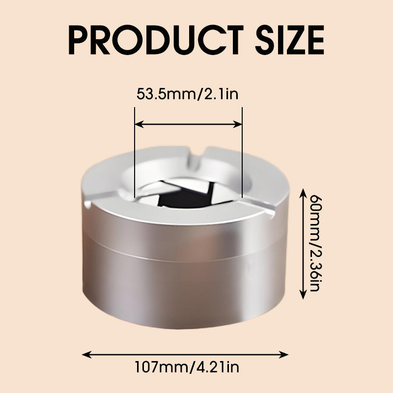 Stainless Steel Twist-Lock Ashtray for Car and Home | Odor-Sealing 360° Rotation Design Smokeless Holder | Thomler