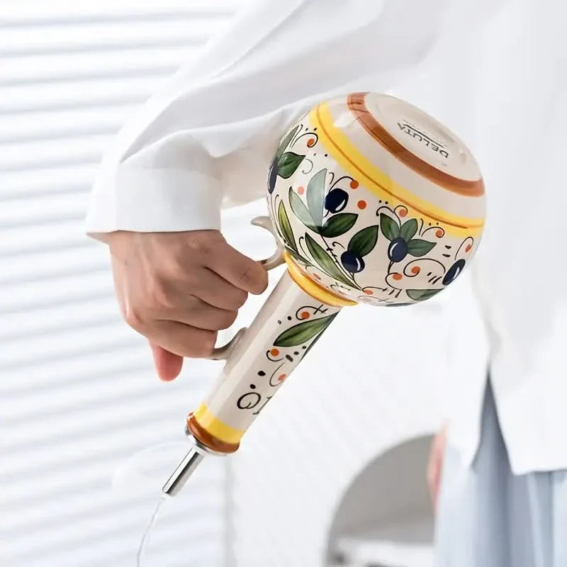 Hand-Painted Ceramic Oil Bottle with Stainless Steel Pourer – 24 oz Capacity | Thomler