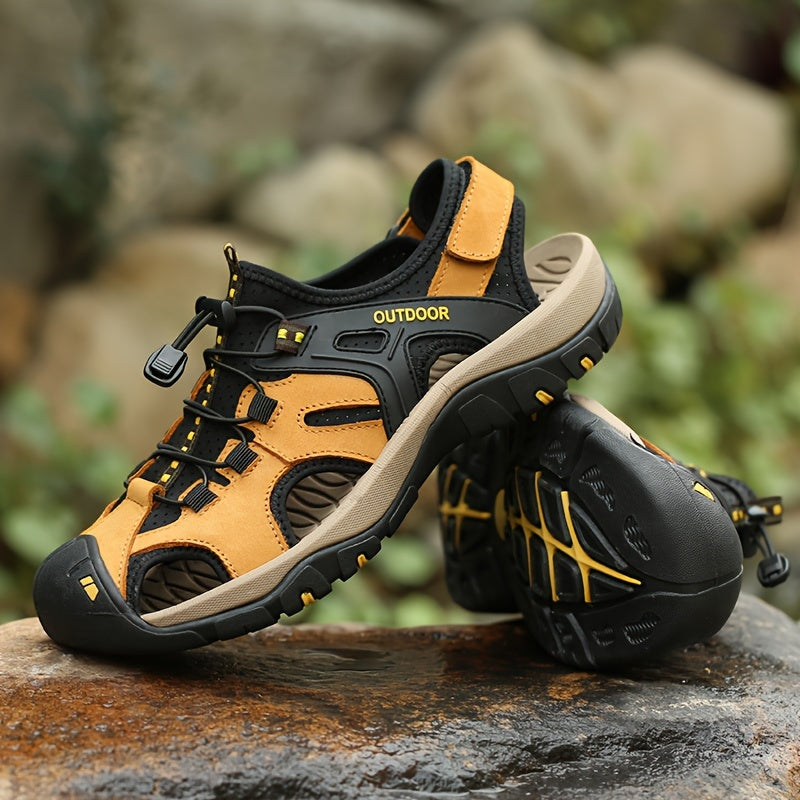 Men's Closed-Toe Sport Sandals with Elastic Strap – Breathable Rubber Sole Outdoor Footwear for Hiking & Summer | Thomler