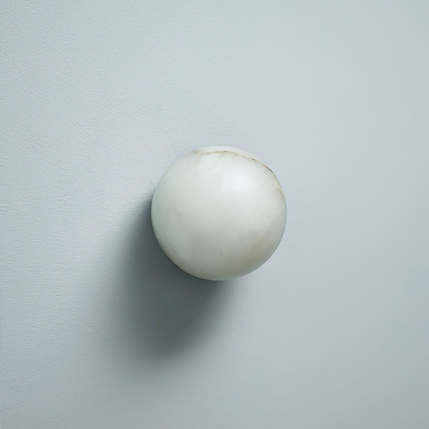 Wall Lamp Alabaster Globe 4.7 in White Bedroom Hallway Ambient Lighting Minimalist Japandi Accent Fixture | Thomler