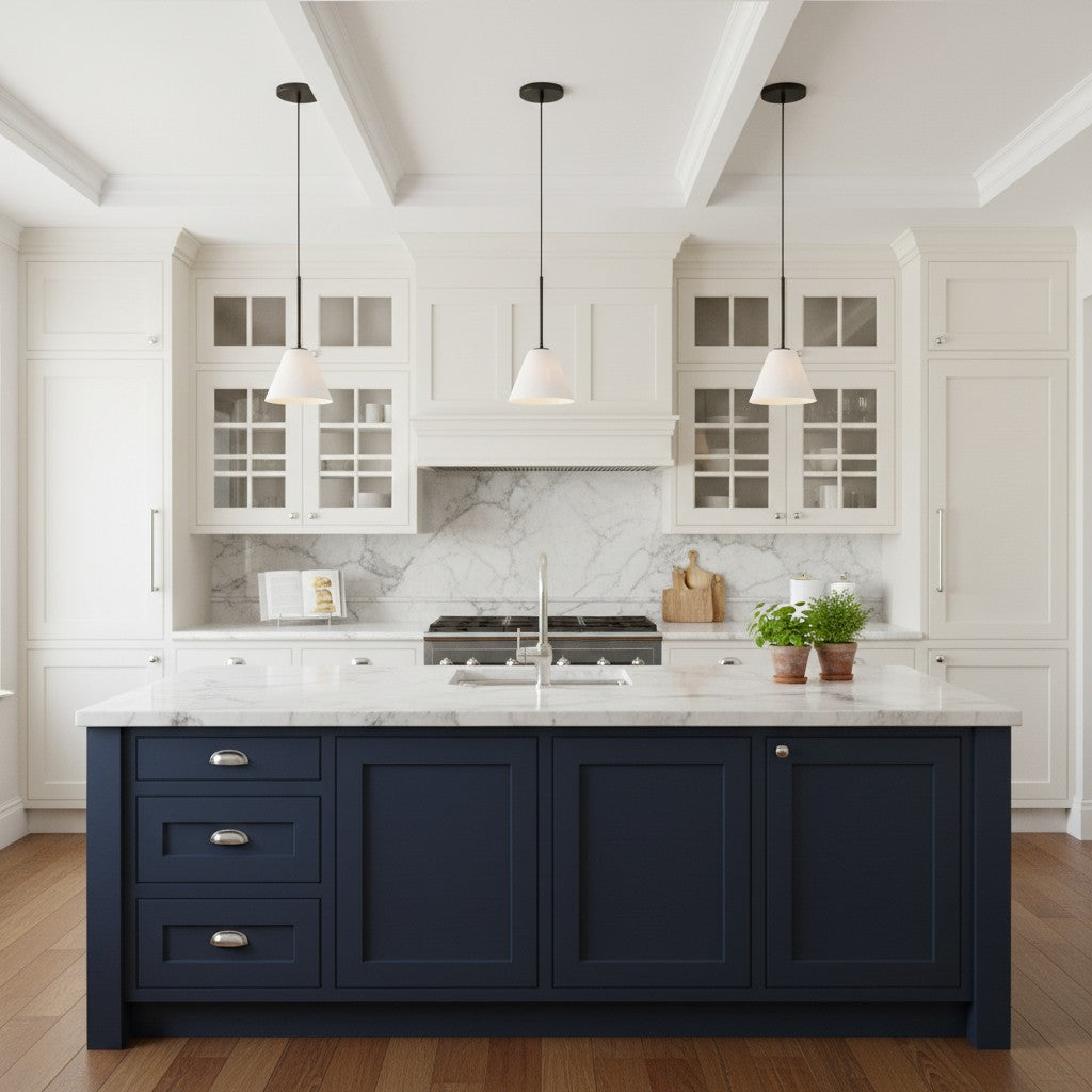 Tapered Glass Hanging Fixture with Metal Hardware for Island Dining Bar Overhead Lighting Home Kitchen | Thomler