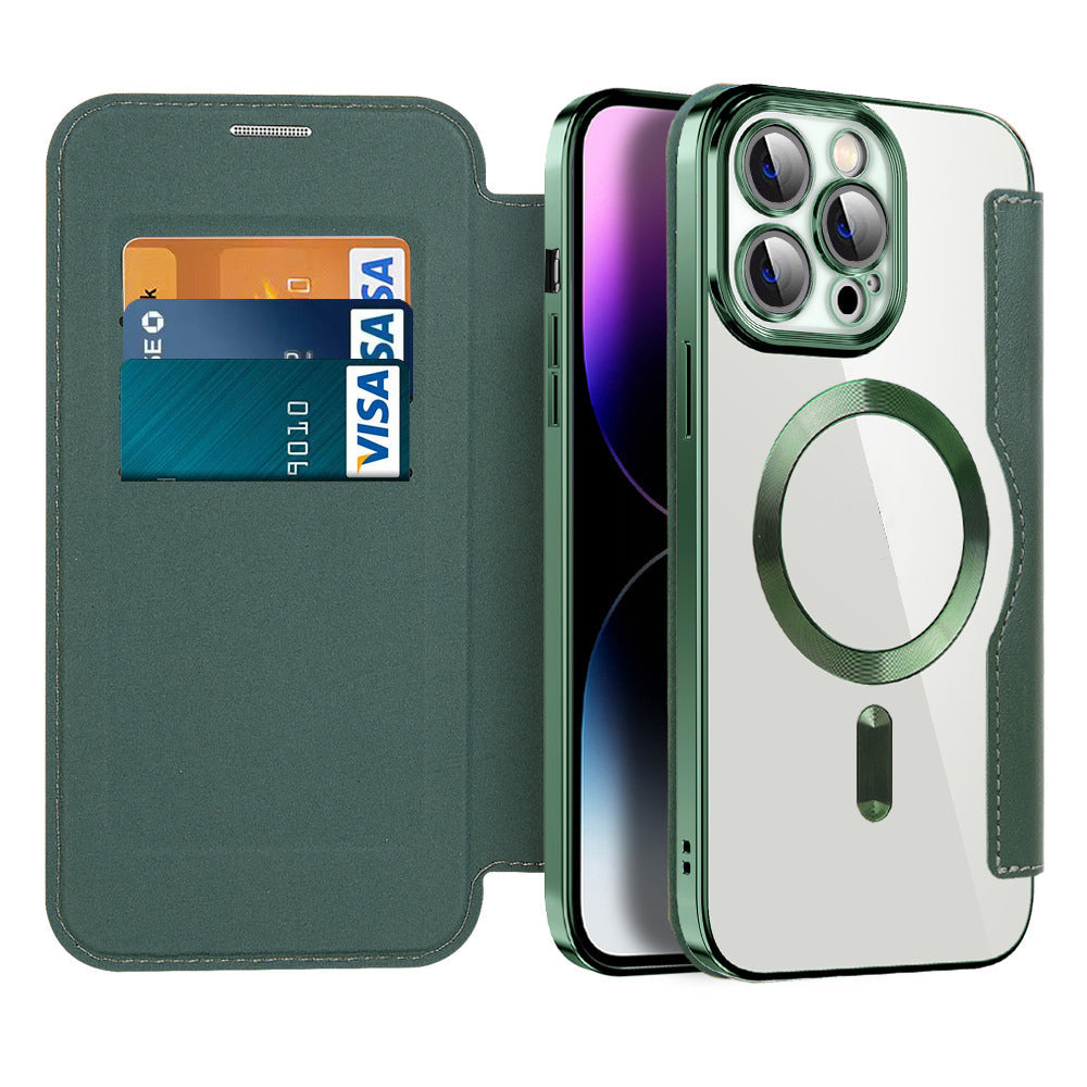 Wallet Phone Case with Card Holder & Magnetic Clasp – Flip Cover with RFID Protection & Kickstand for iPhone 12/13/14/15 Series | Thomler
