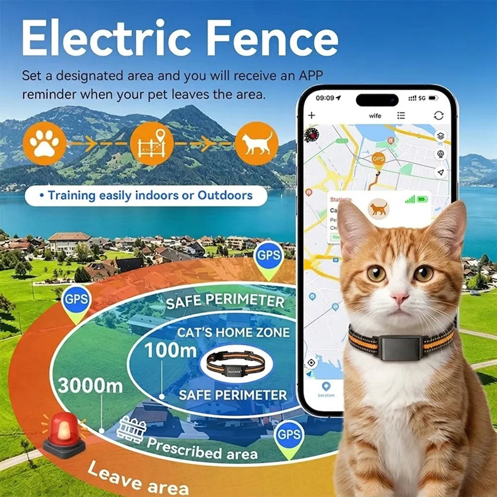 Collar-Mounted GPS Location Monitor for Cats with Geofence Alerts, Historical Route Logging & Multi-Technology Positioning for Indoor & | Thomler