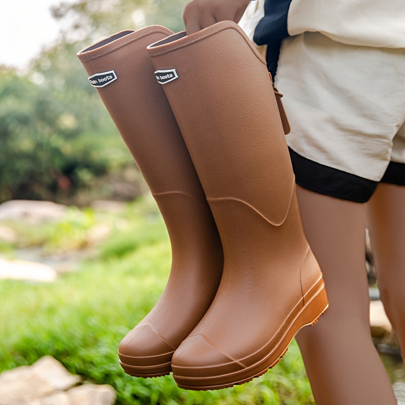 Tall Waterproof Rain Boots for Women – Anti-Slip Outdoor Footwear for Wet Weather, Garden, Festivals | Thomler