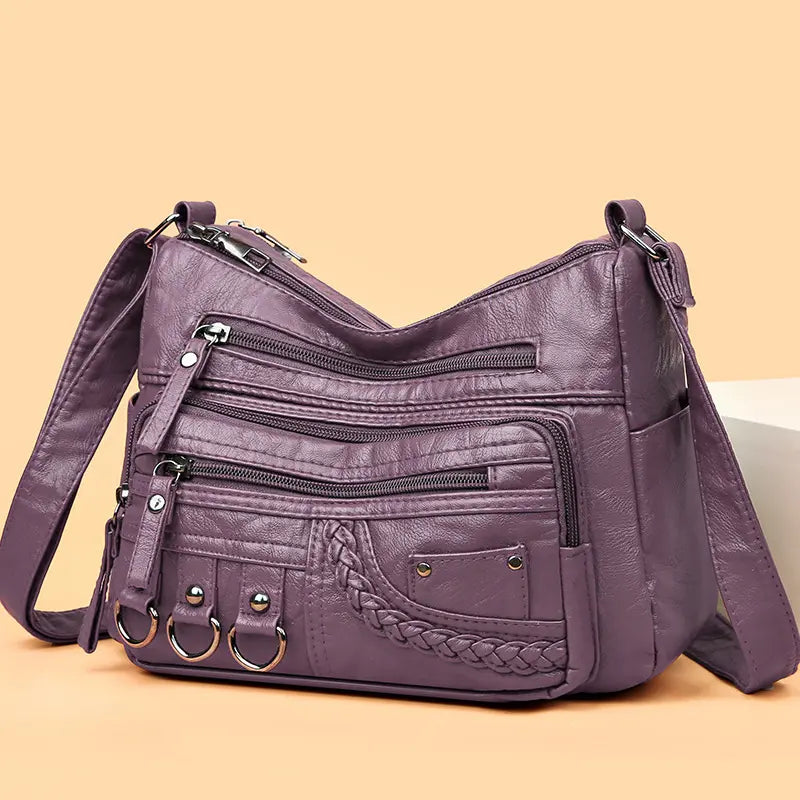 Retro-Inspired Shoulder Bag for Women – Faux Leather Crossbody Purse with Top Handle – Everyday Carryall with Interior Pockets – Classic | Thomler