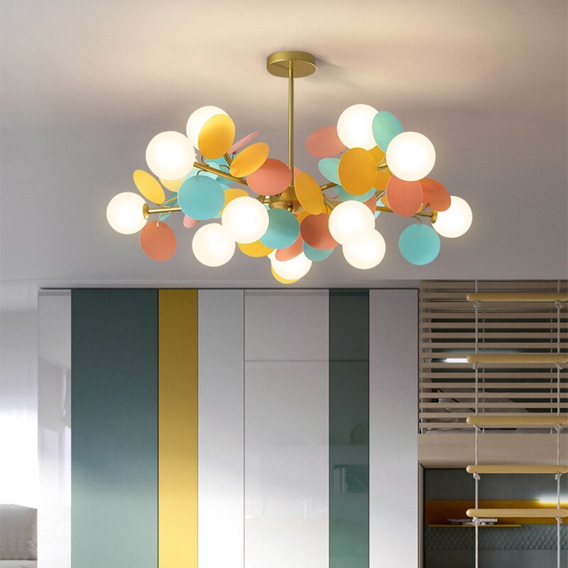 Modern Glass Acrylic Flower Branch LED Chandelier with Color Changing Light for Dining Room & Living Space | Thomler