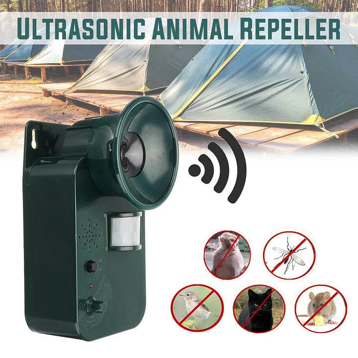 Ultrasonic Animal Repeller Outdoor Motion Sensor Pest Deterrent Device Waterproof Yard Protection for Deer Rodents Birds Battery Powered | Thomler