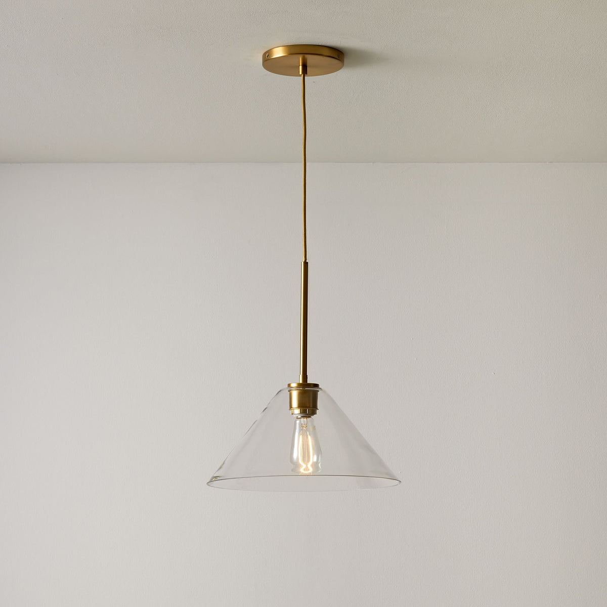 Tapered Glass Hanging Fixture with Metal Hardware for Island Dining Bar Overhead Lighting Home Kitchen | Thomler
